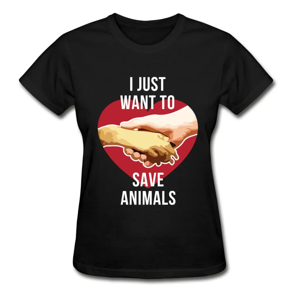I just want to save animals Gildan Ultra Cotton Ladies T-Shirt