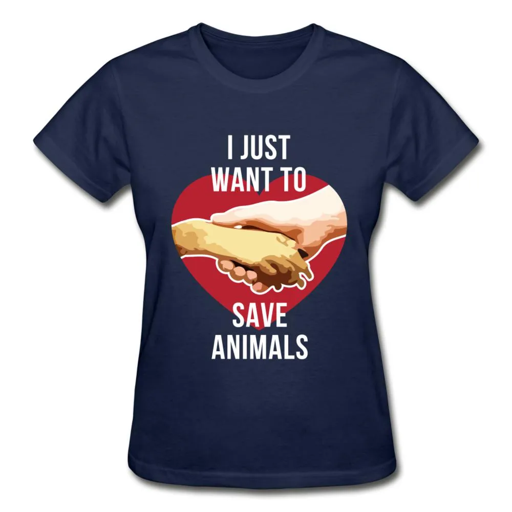 I just want to save animals Gildan Ultra Cotton Ladies T-Shirt