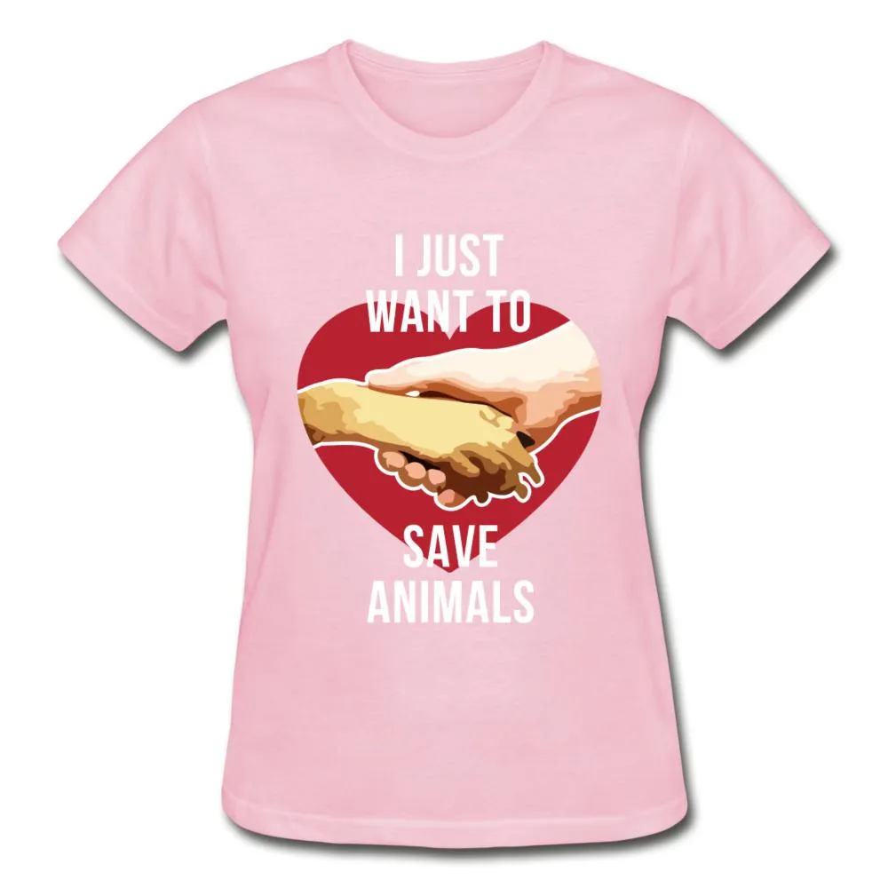 I just want to save animals Gildan Ultra Cotton Ladies T-Shirt