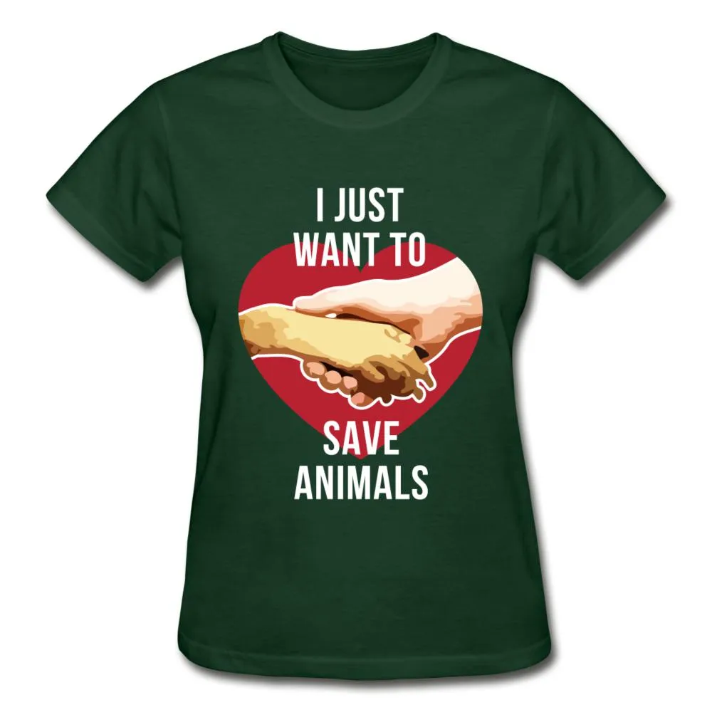 I just want to save animals Gildan Ultra Cotton Ladies T-Shirt