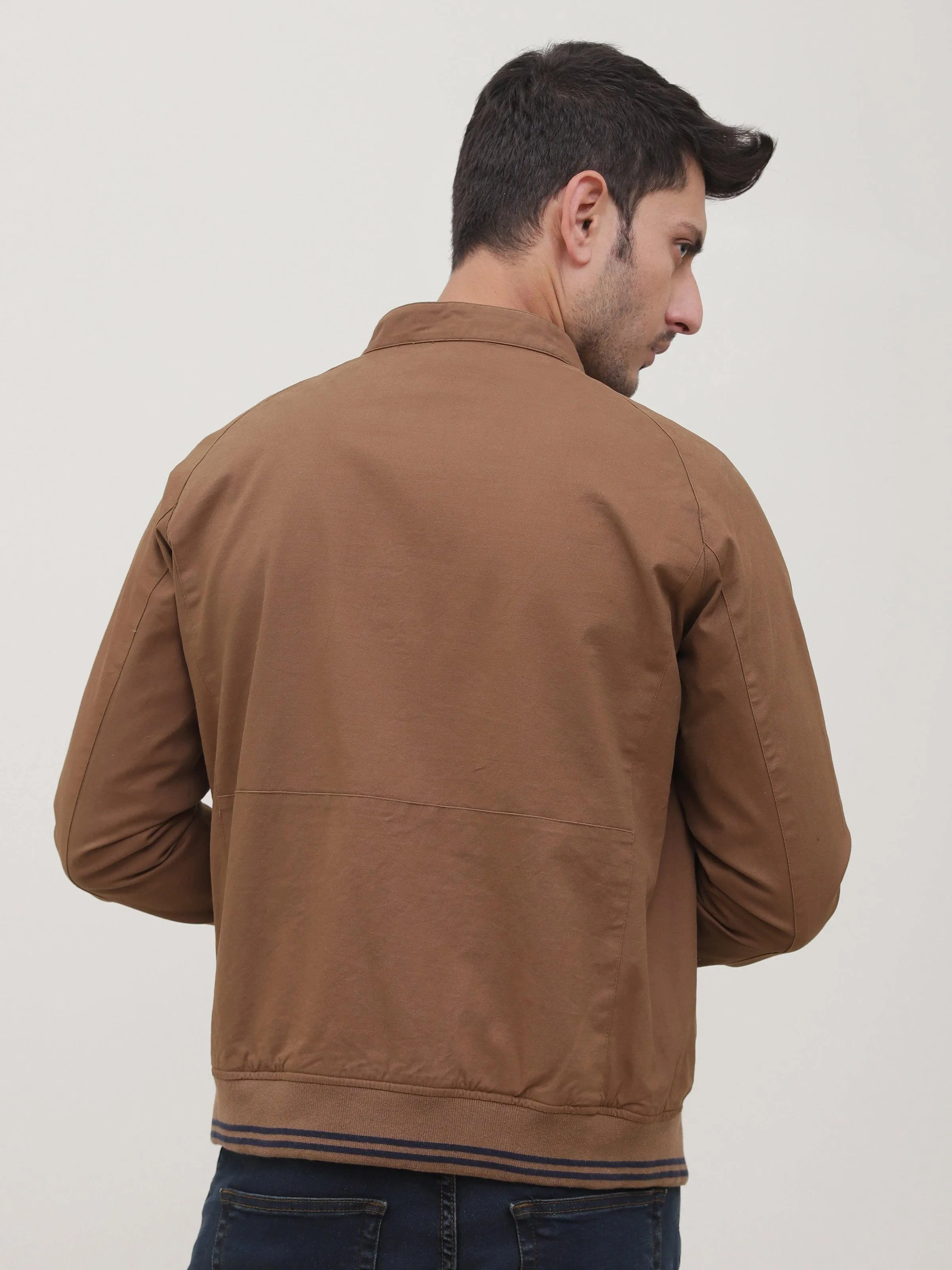 JACKET SMALL BAN FULL SLEEVE DARK KHAKI