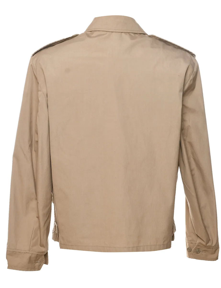 Light Brown Tailored Zip-Front Jacket  - M