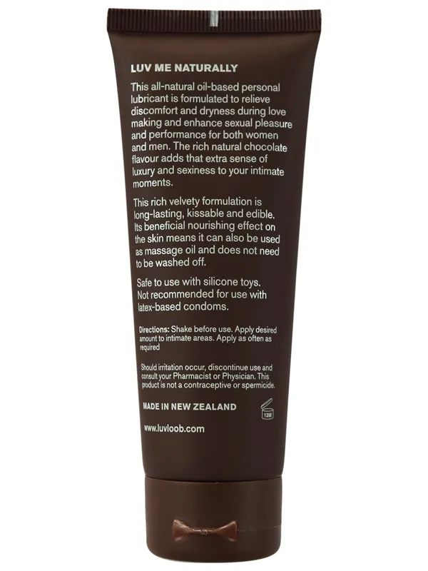 LUVLOOB Natural Oil-Based Lubricant (Chocolate Flavour) 75ml - Are You Keen?