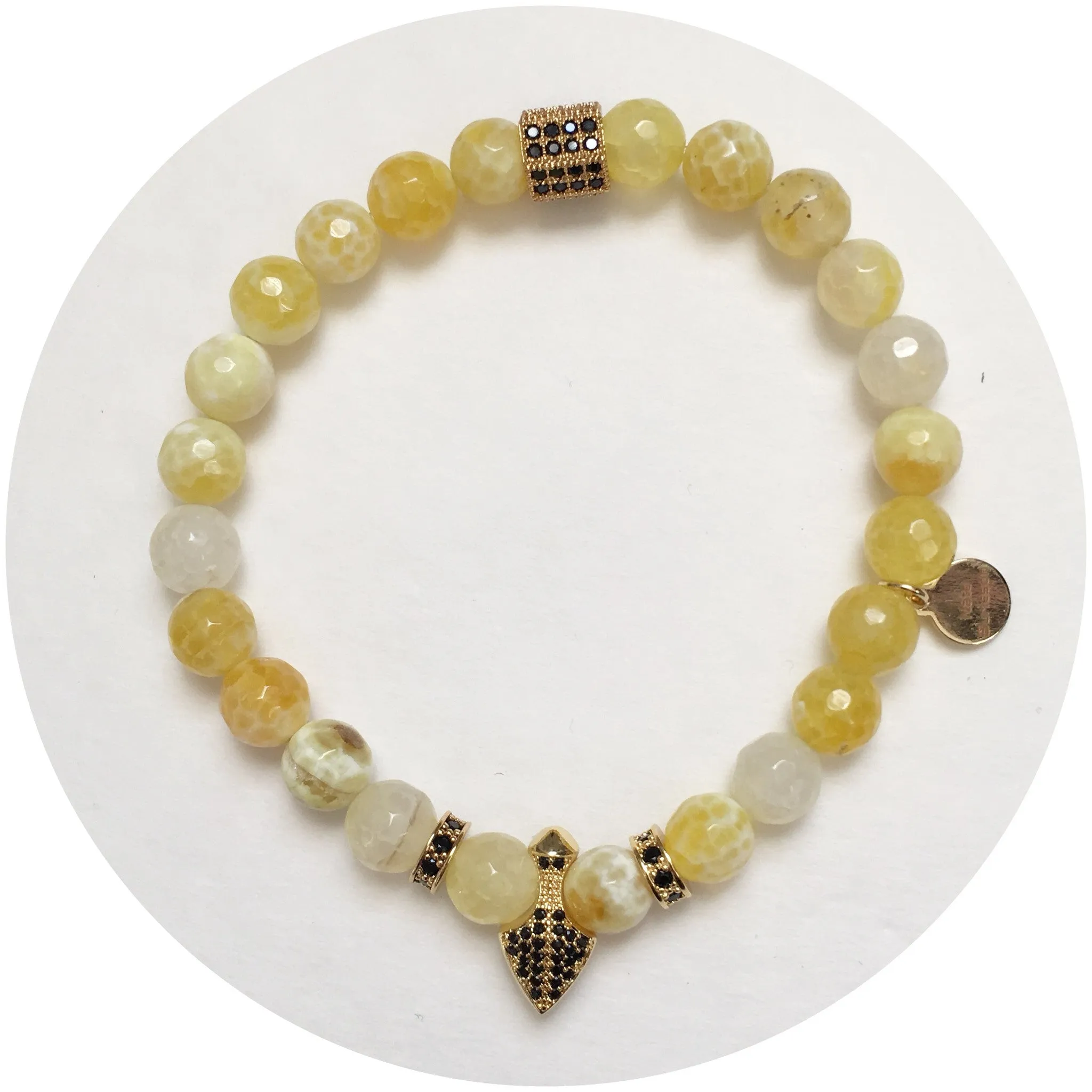 Nate B. Mens Yellow Agate Pavè Shield of Honor