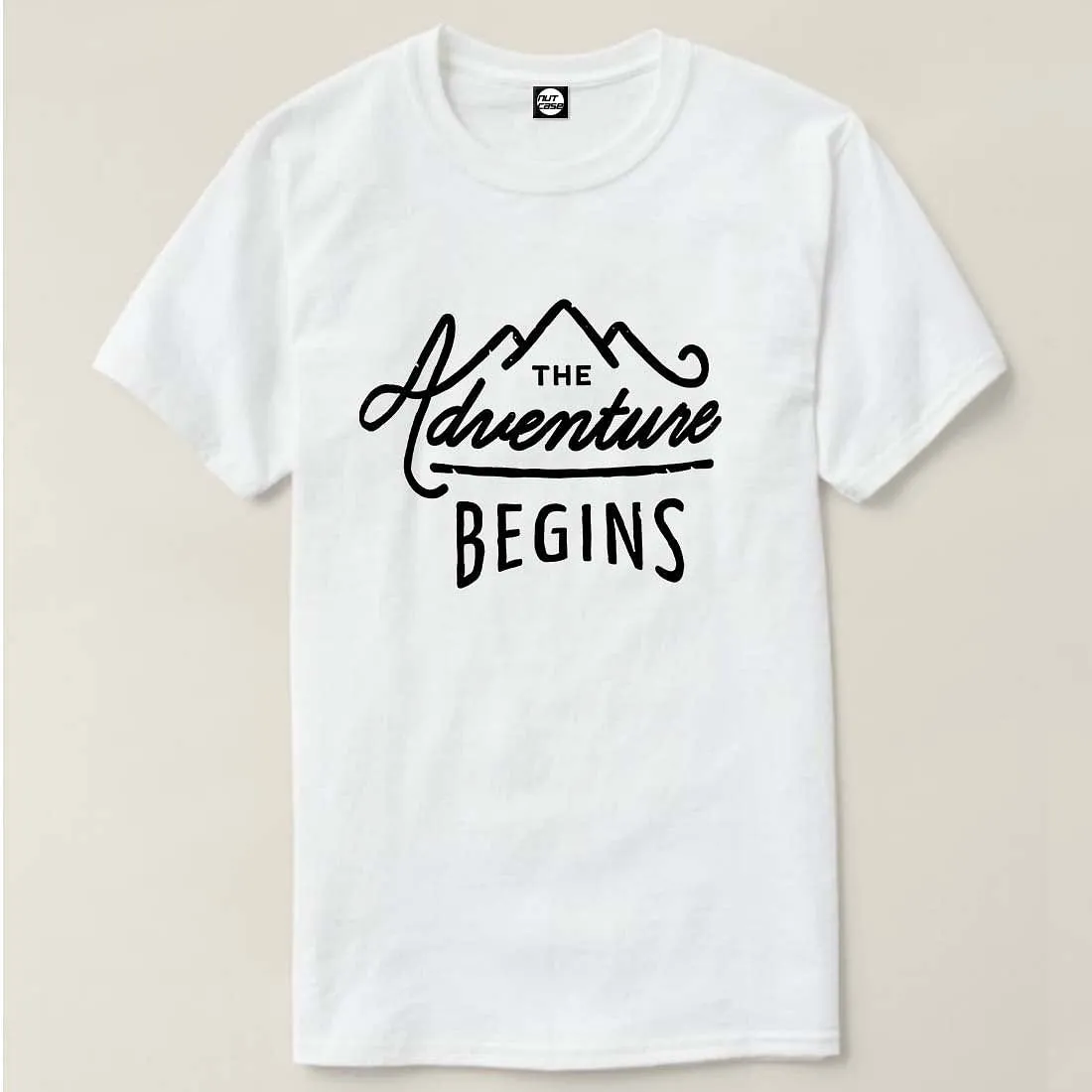 Nutcase Designer Round Neck Men's T-Shirt Wrinkle-Free Poly Cotton Tees - Adventure Begins