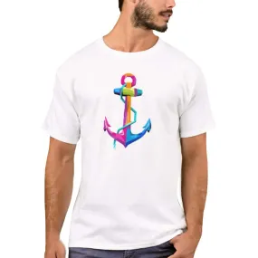 Nutcase Designer Round Neck Men's T-Shirt Wrinkle-Free Poly Cotton Tees - Anchor Cool Art