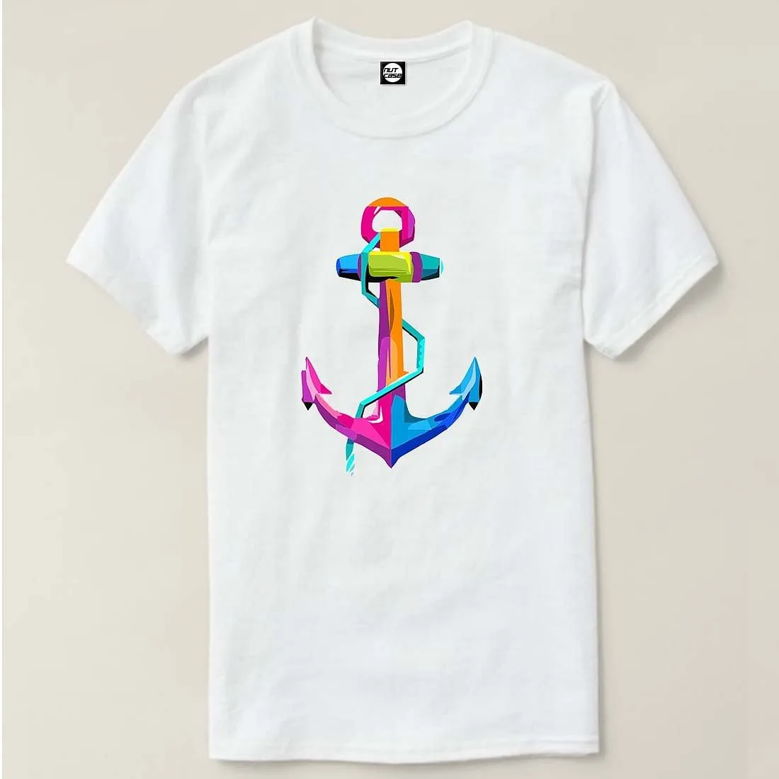 Nutcase Designer Round Neck Men's T-Shirt Wrinkle-Free Poly Cotton Tees - Anchor Cool Art