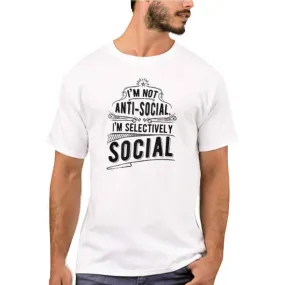 Nutcase Designer Round Neck Men's T-Shirt Wrinkle-Free Poly Cotton Tees - Anti Social
