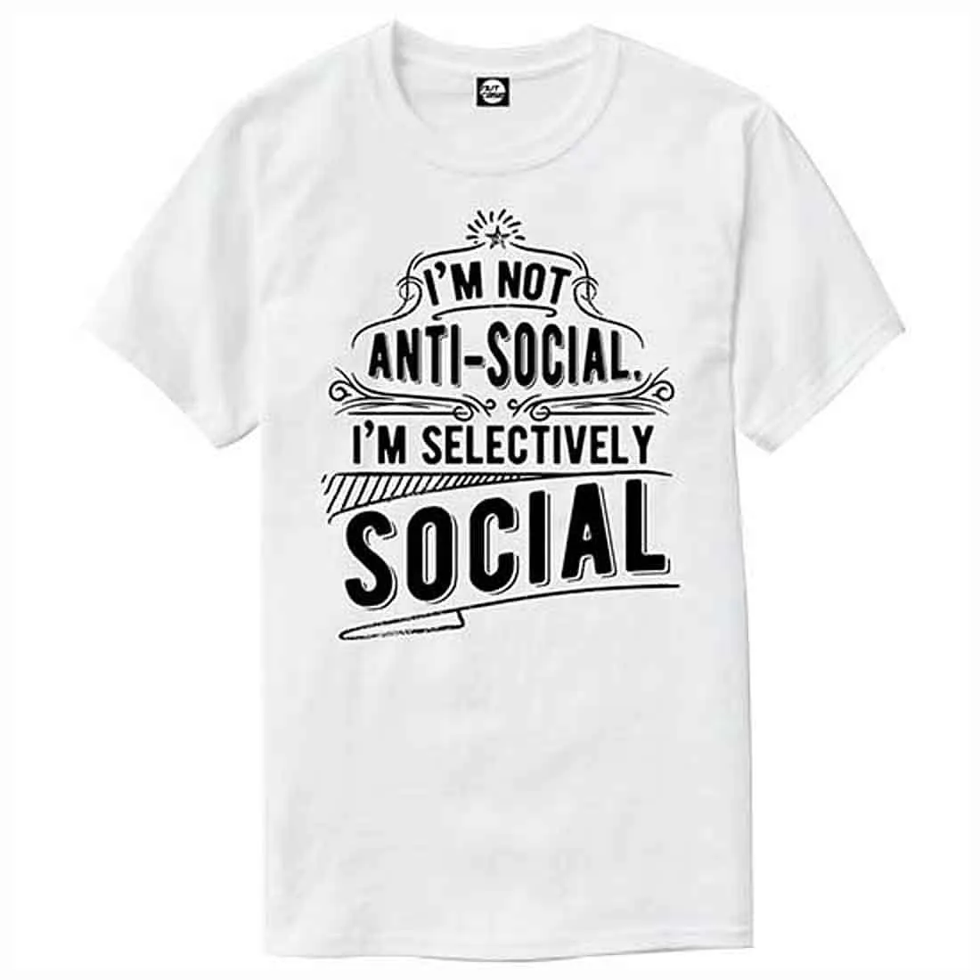 Nutcase Designer Round Neck Men's T-Shirt Wrinkle-Free Poly Cotton Tees - Anti Social