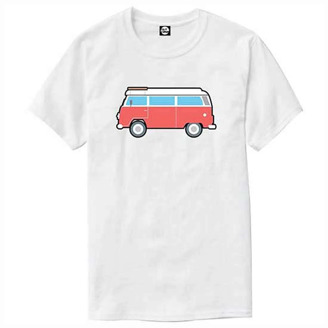 Nutcase Designer Round Neck Men's T-Shirt Wrinkle-Free Poly Cotton Tees - Bus