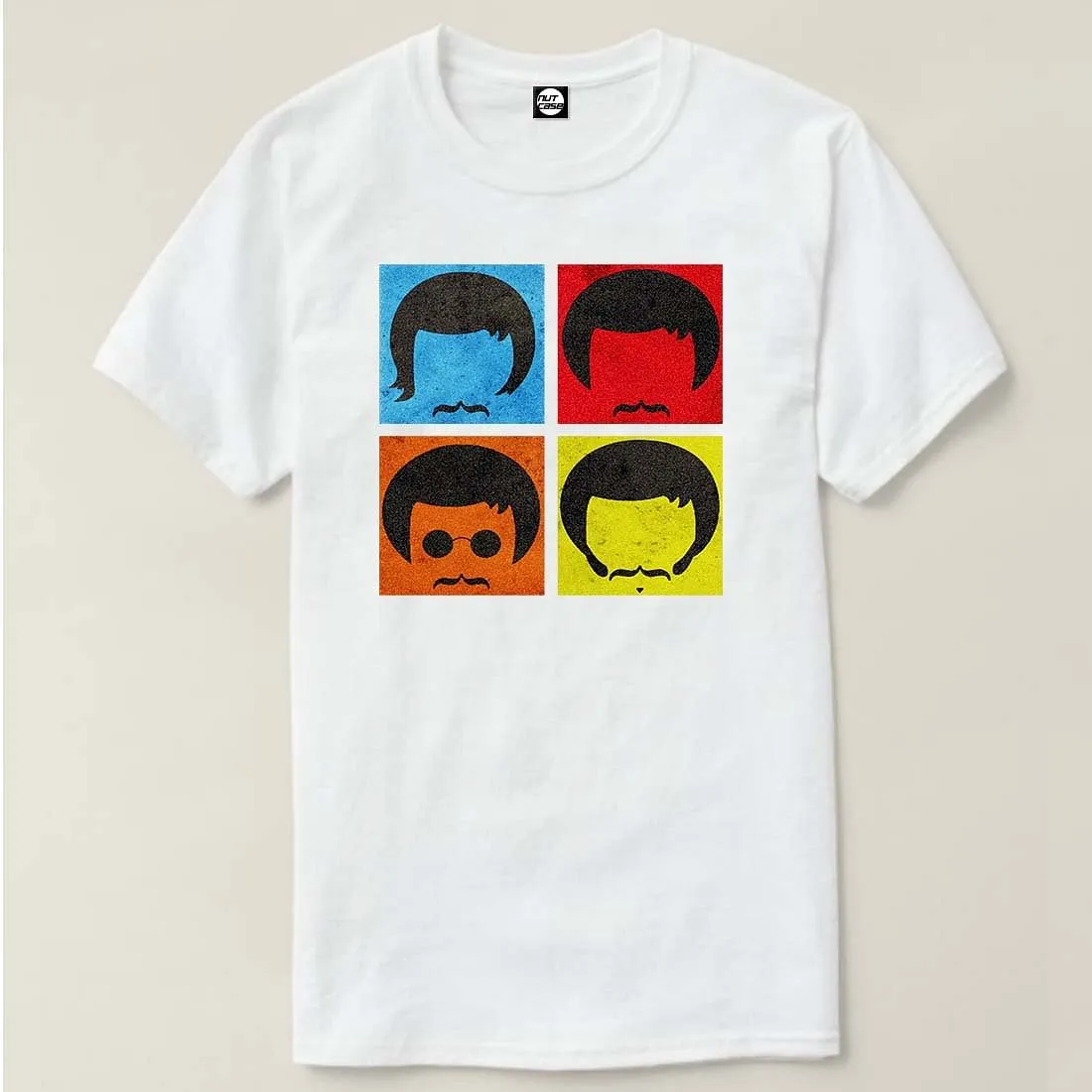 Nutcase Designer Round Neck Men's T-Shirt Wrinkle-Free Poly Cotton Tees - Colorful Face
