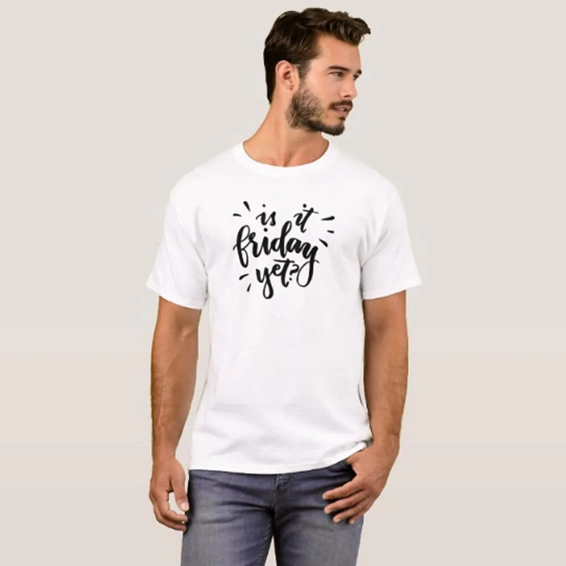 Nutcase Designer Round Neck Men's T-Shirt Wrinkle-Free Poly Cotton Tees - Friday