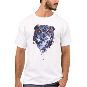 Nutcase Designer Round Neck Men's T-Shirt Wrinkle-Free Poly Cotton Tees - Geometric Owl