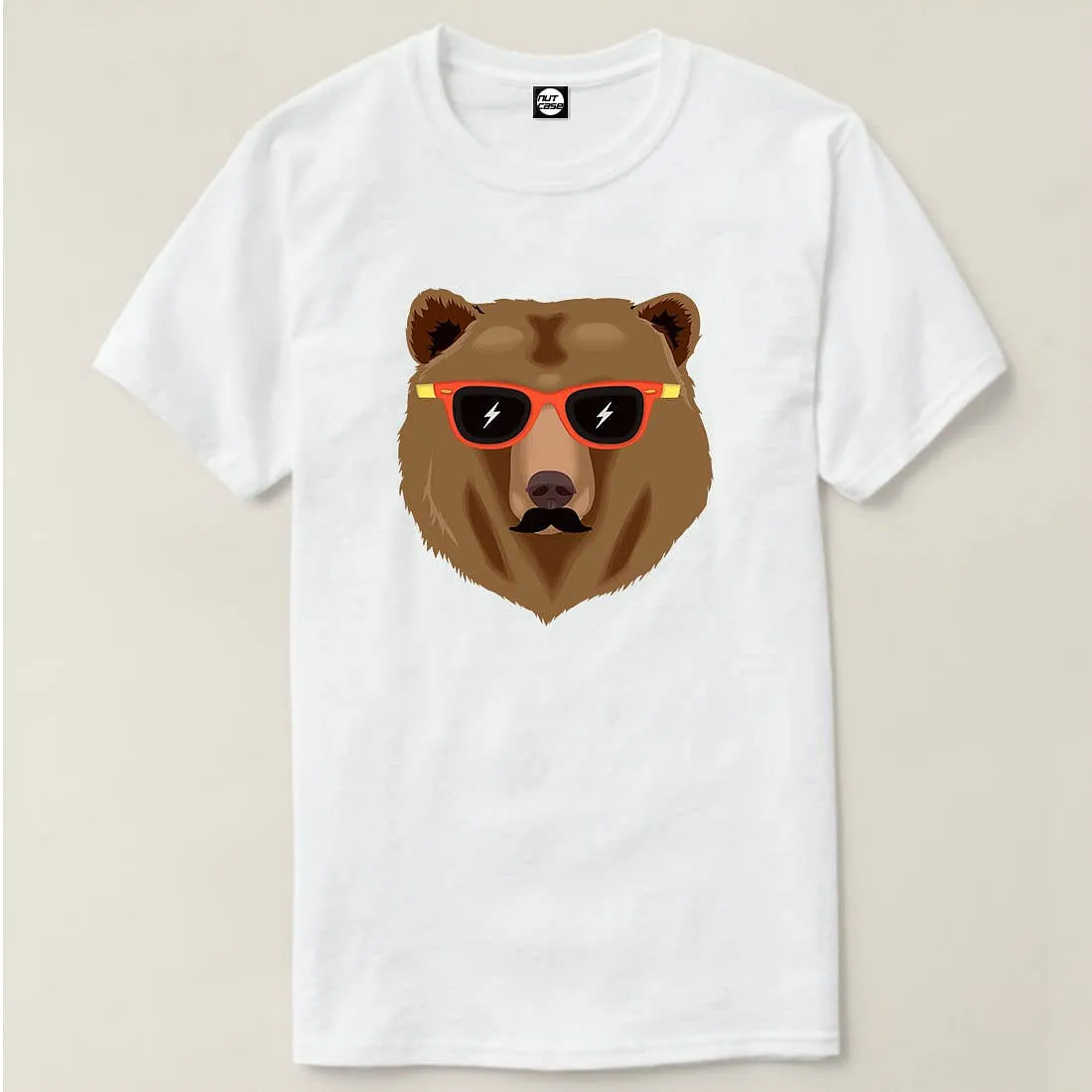 Nutcase Designer Round Neck Men's T-Shirt Wrinkle-Free Poly Cotton Tees - Hipster Bear