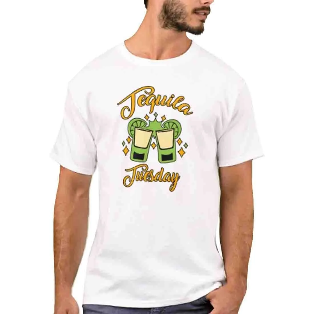 Nutcase Designer Round Neck Men's T-Shirt Wrinkle-Free Poly Cotton Tees - Tequila Tuesday