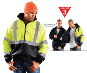 Occunomix Men'S Class 3 Bomber Jacket - XL Lime/Black