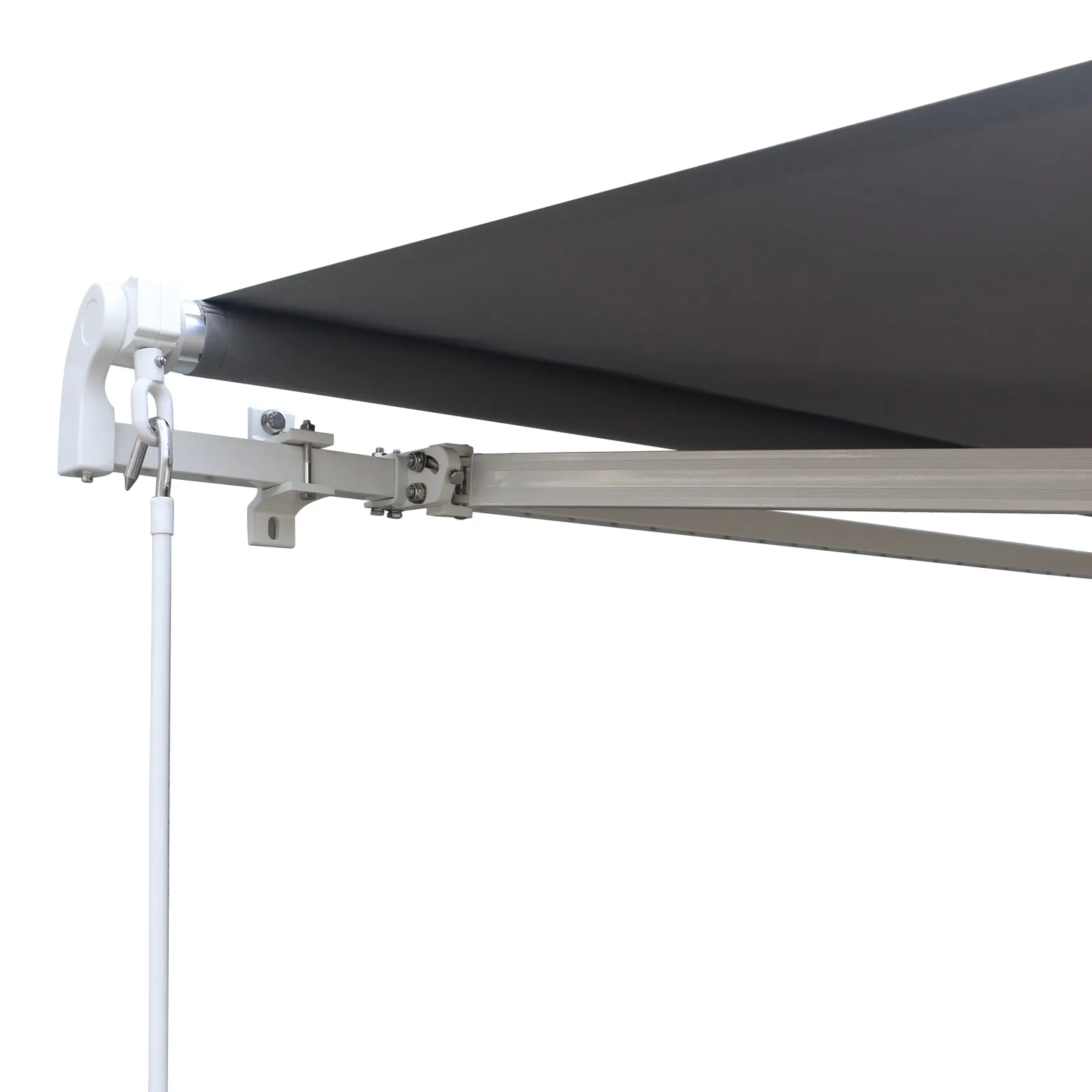 Outsunny 3 x 2.5m Manual Awning Canopy Sun Shade Shelter Retractable for Garden Grey