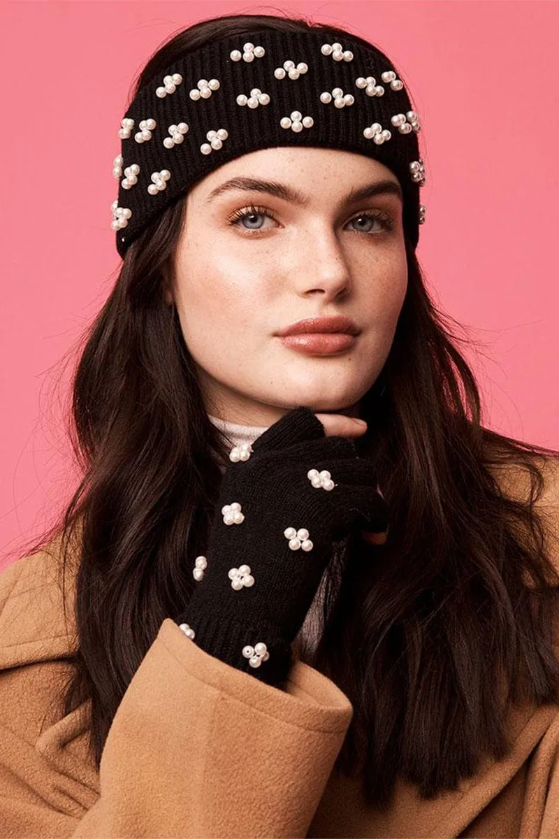 Pearl Cluster Ear Warmer - Jet