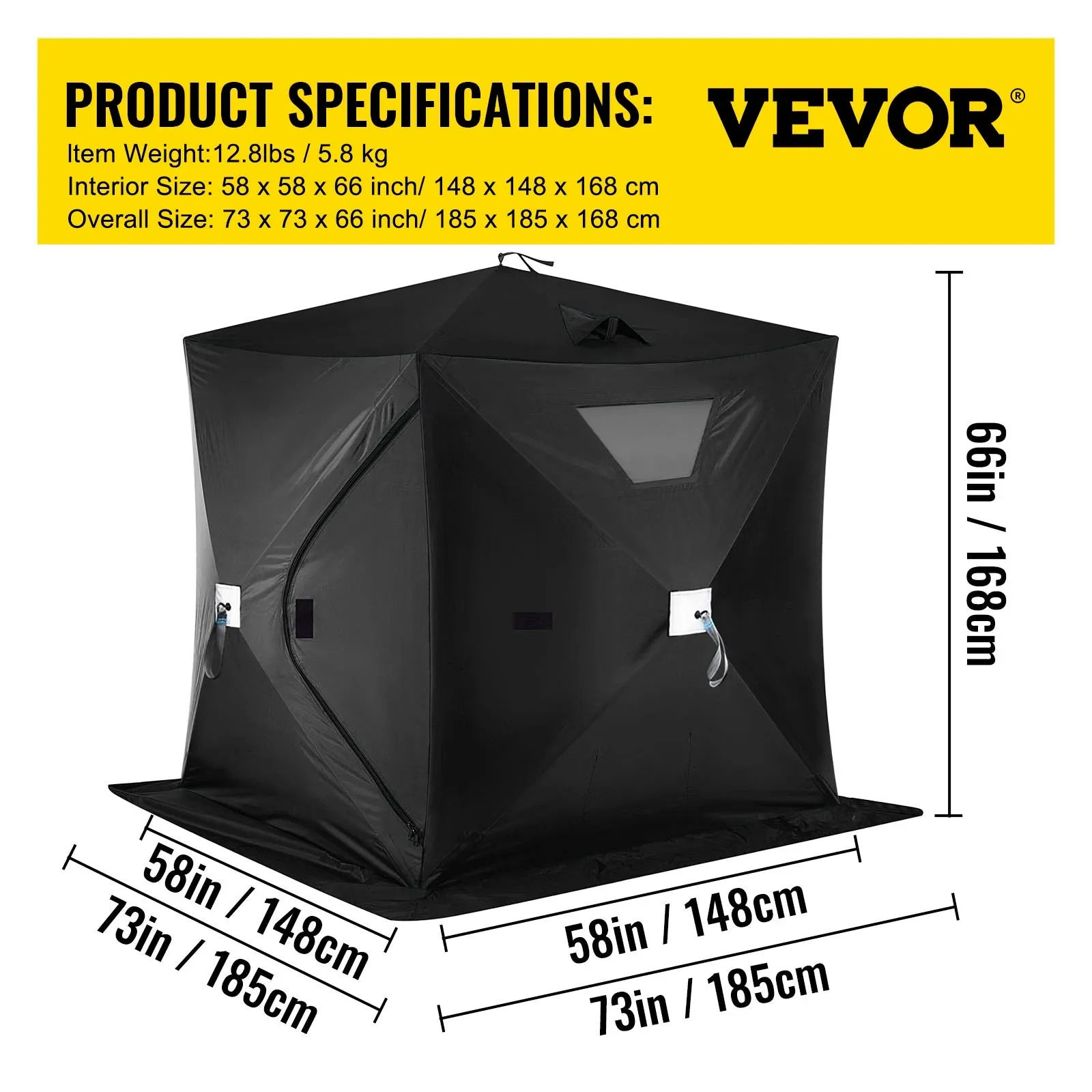 Premium Ice Fishing Shelter – Spacious, Windproof & Waterproof Tent for Winter Camping and Fishing Adventures