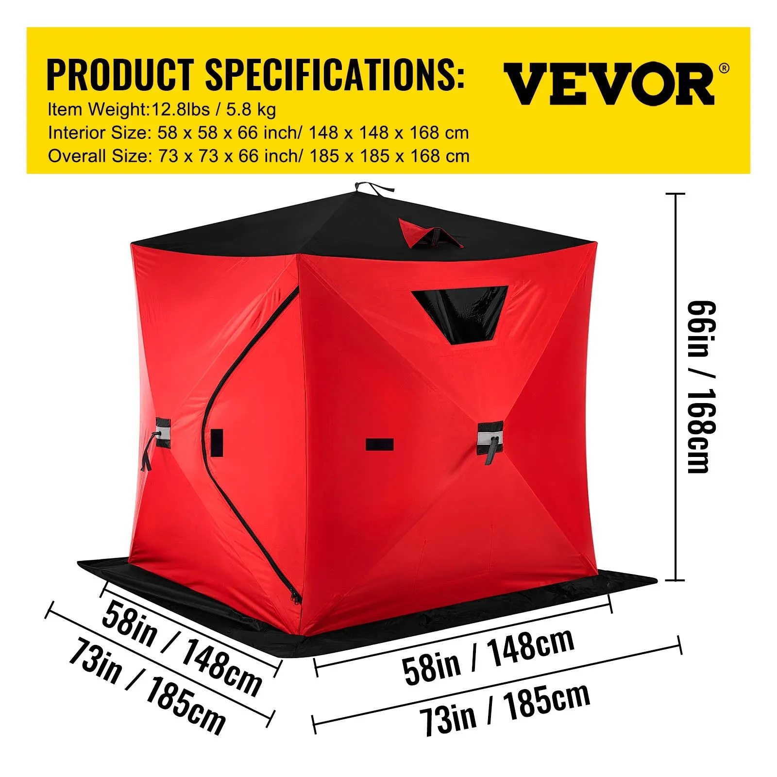 Premium Ice Fishing Shelter – Spacious, Windproof & Waterproof Tent for Winter Camping and Fishing Adventures