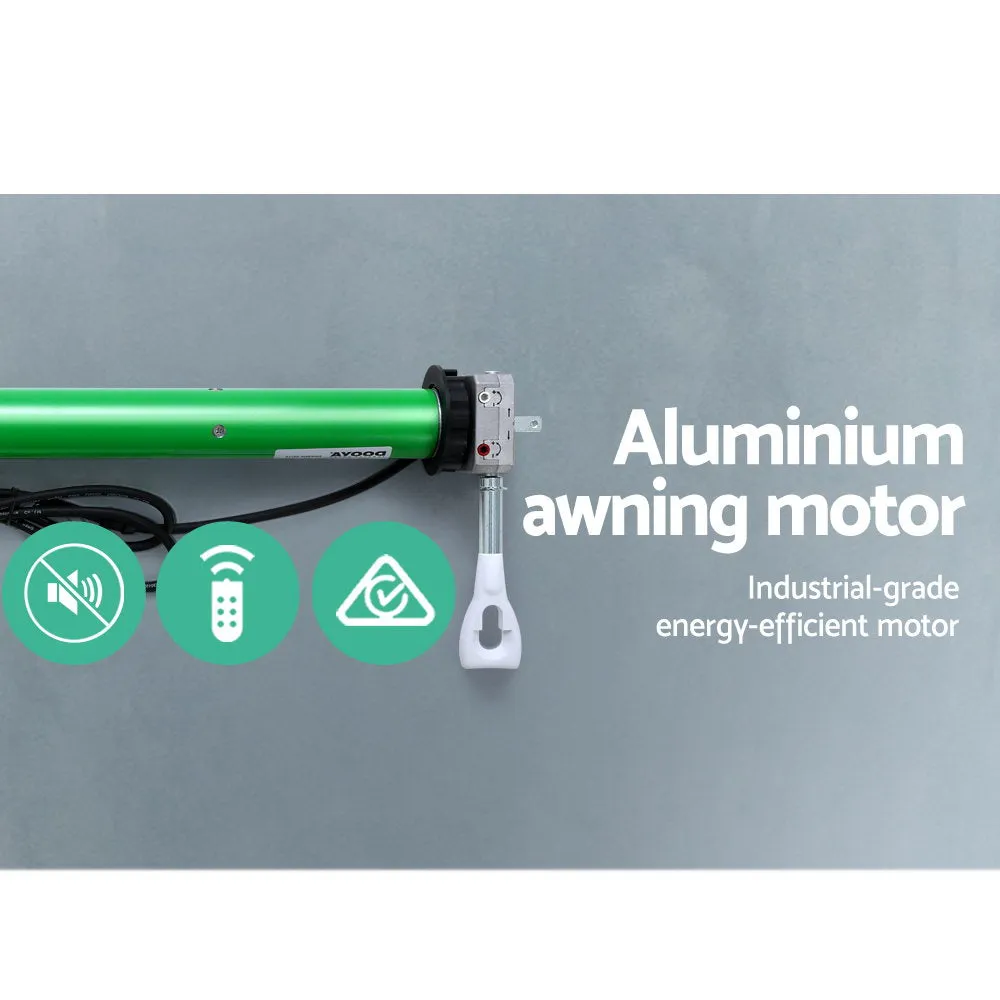 Retractable Folding Arm Awning Motorised Sunshade 4mx3m - Pearl Grey