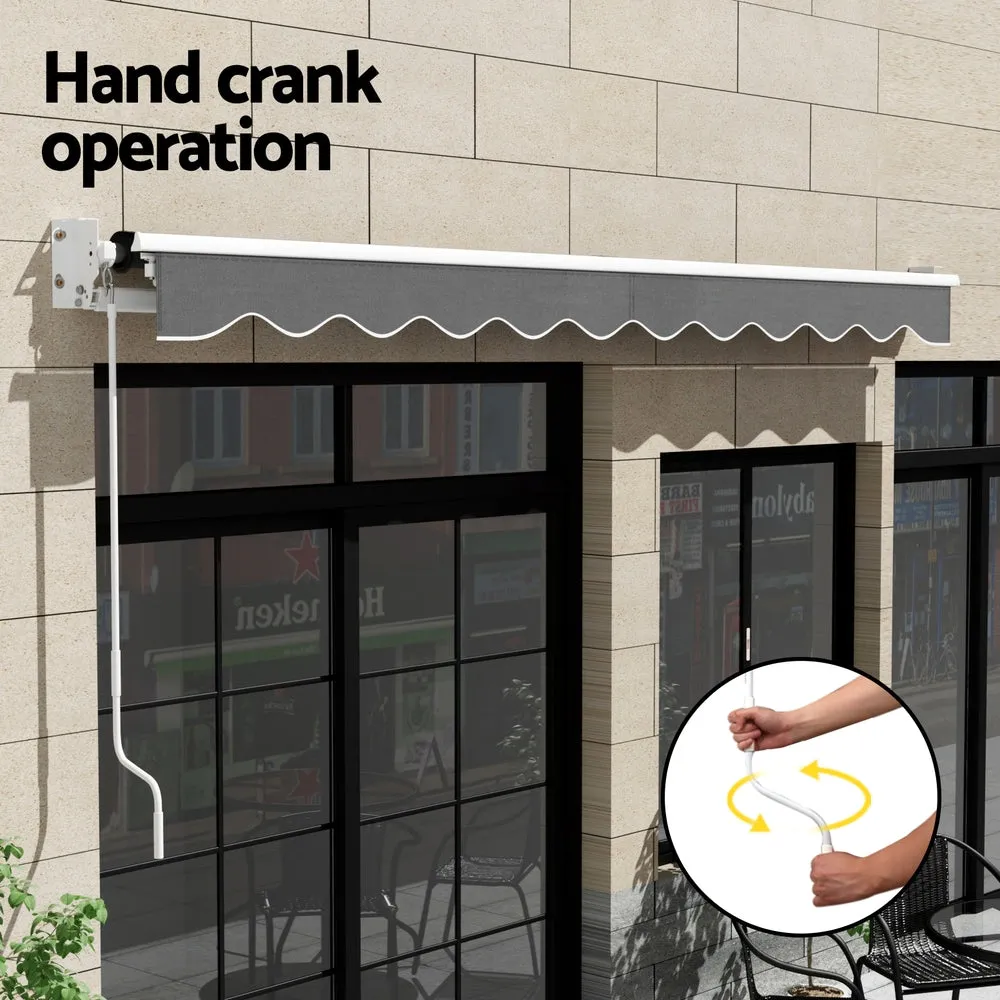 Retractable Folding Arm Awning Outdoor Awning 4.5Mx2.5M Canopy Grey