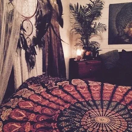 Roundie Mandala Beach Throw Scarf Wrap Bohemian Wall Tapestry Bedspread Purple Pink Gypsy Yoga Mat