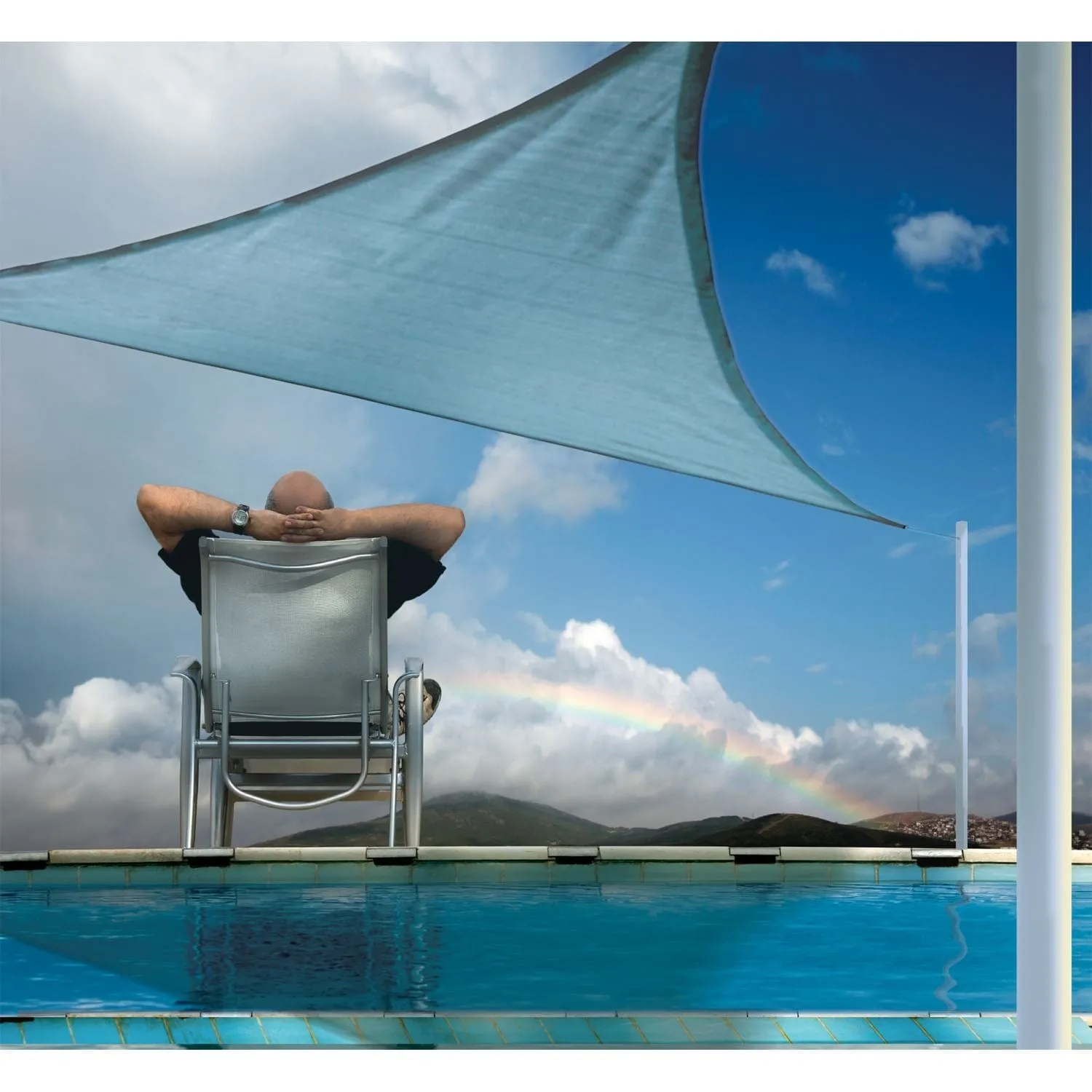 ShelterLogic | Shade Sail Triangle - Heavyweight 12 x 12 ft. Sea Blue (Attachment point/pole not included)
