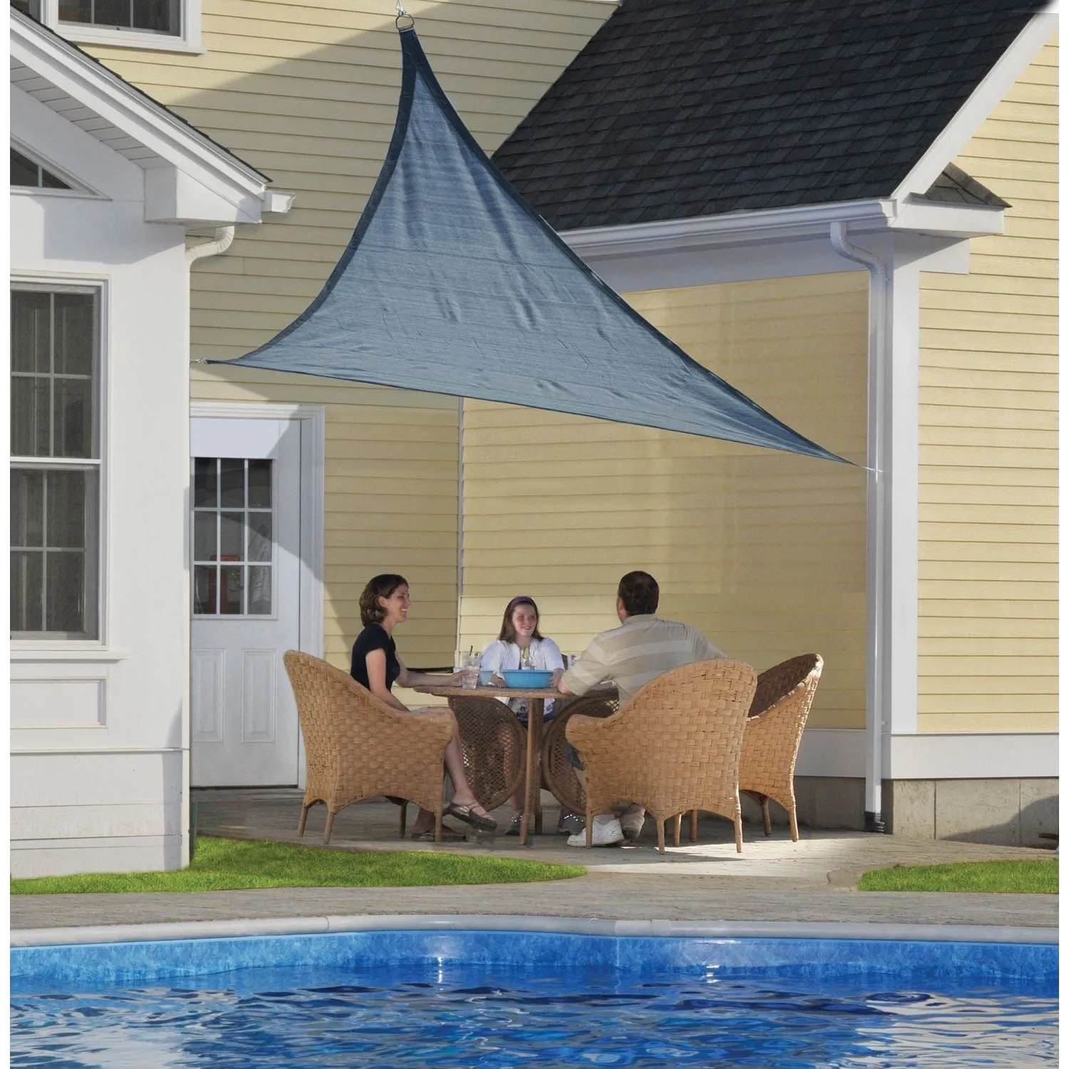 ShelterLogic | Shade Sail Triangle - Heavyweight 12 x 12 ft. Sea Blue (Attachment point/pole not included)