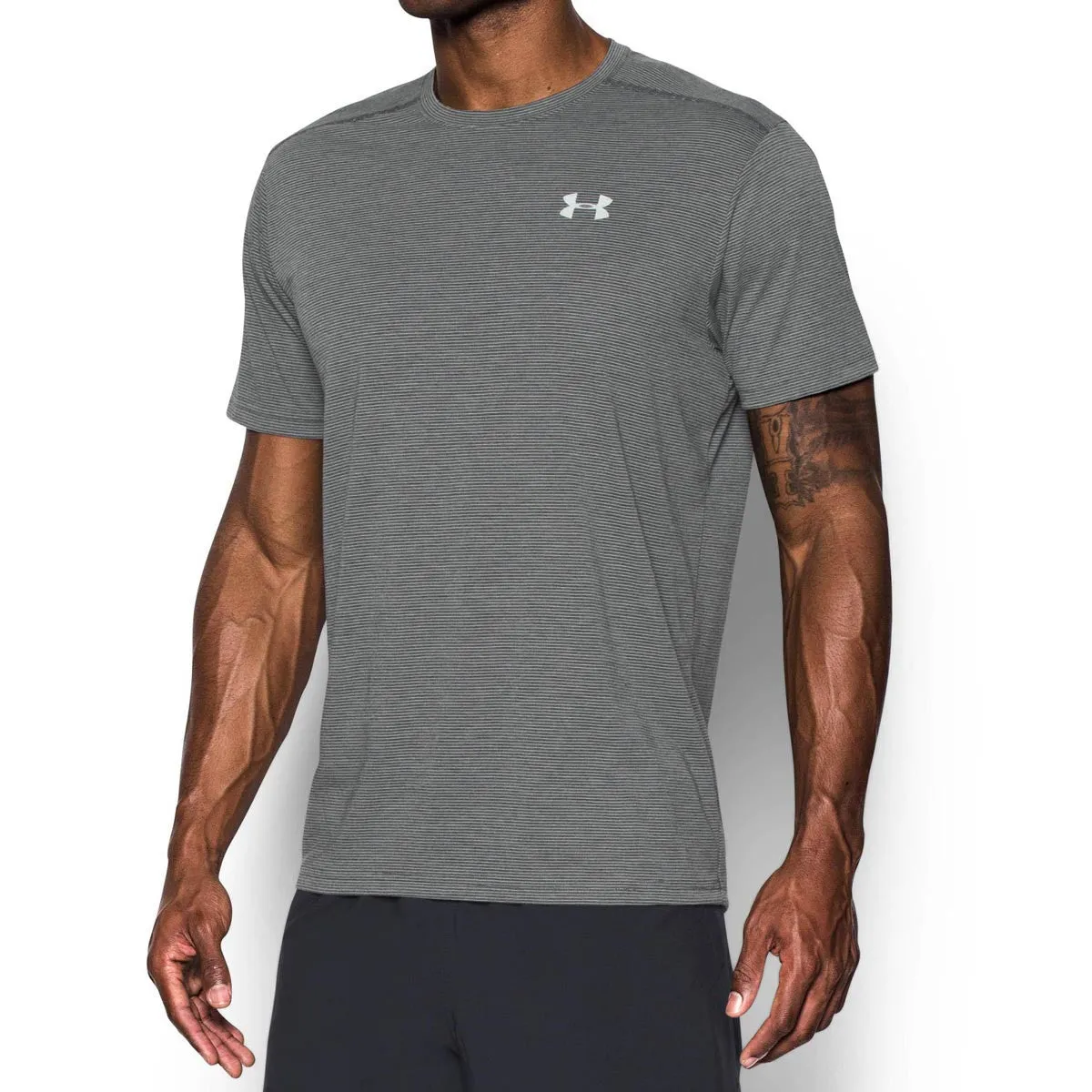 Under Armour Men's Carbon Heather Streaker Run Short Sleeve T-Shirt