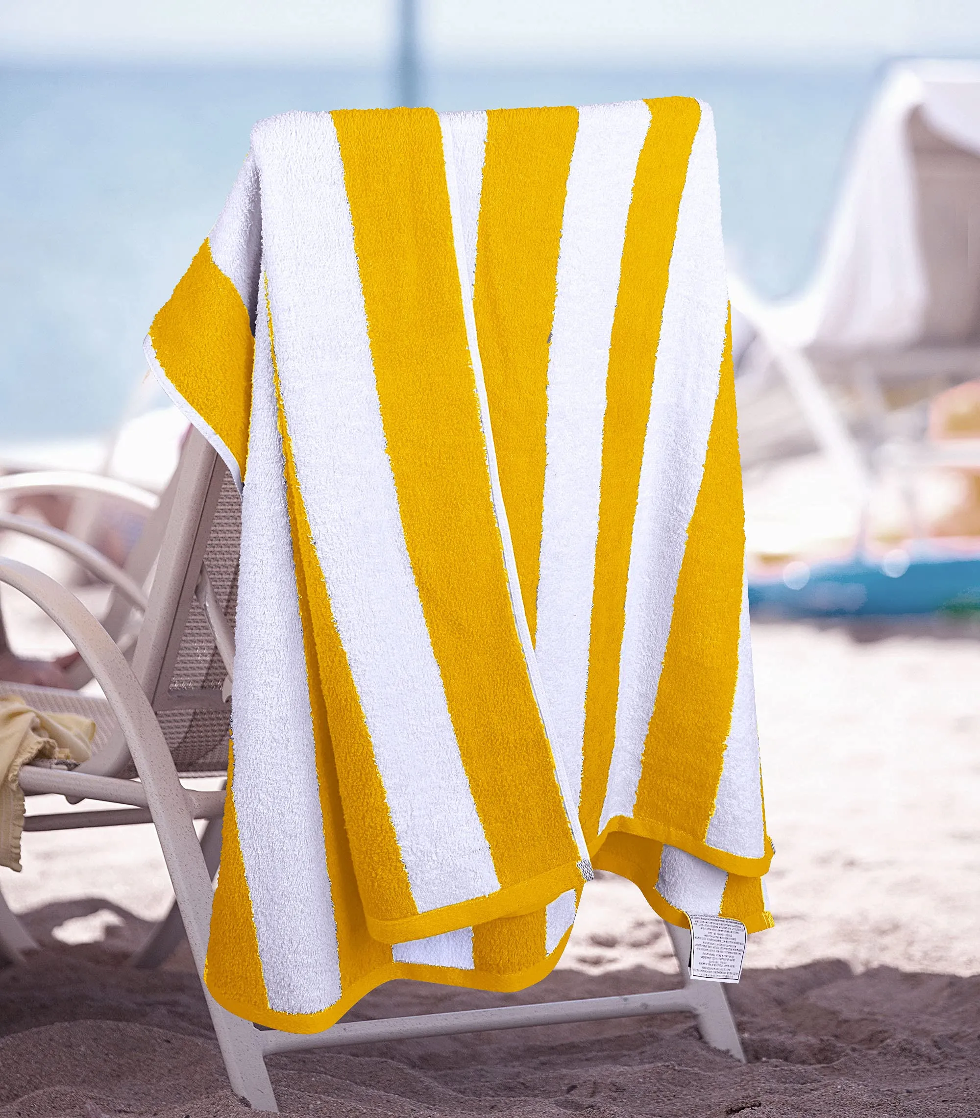 Utopia Towels [4 Pack Cabana Stripe Beach Towel, (30x60 Inches) Oversized 100% Ringspun Cotton Pool Towels, Highly Absorbent Bath Towels for Bathroom