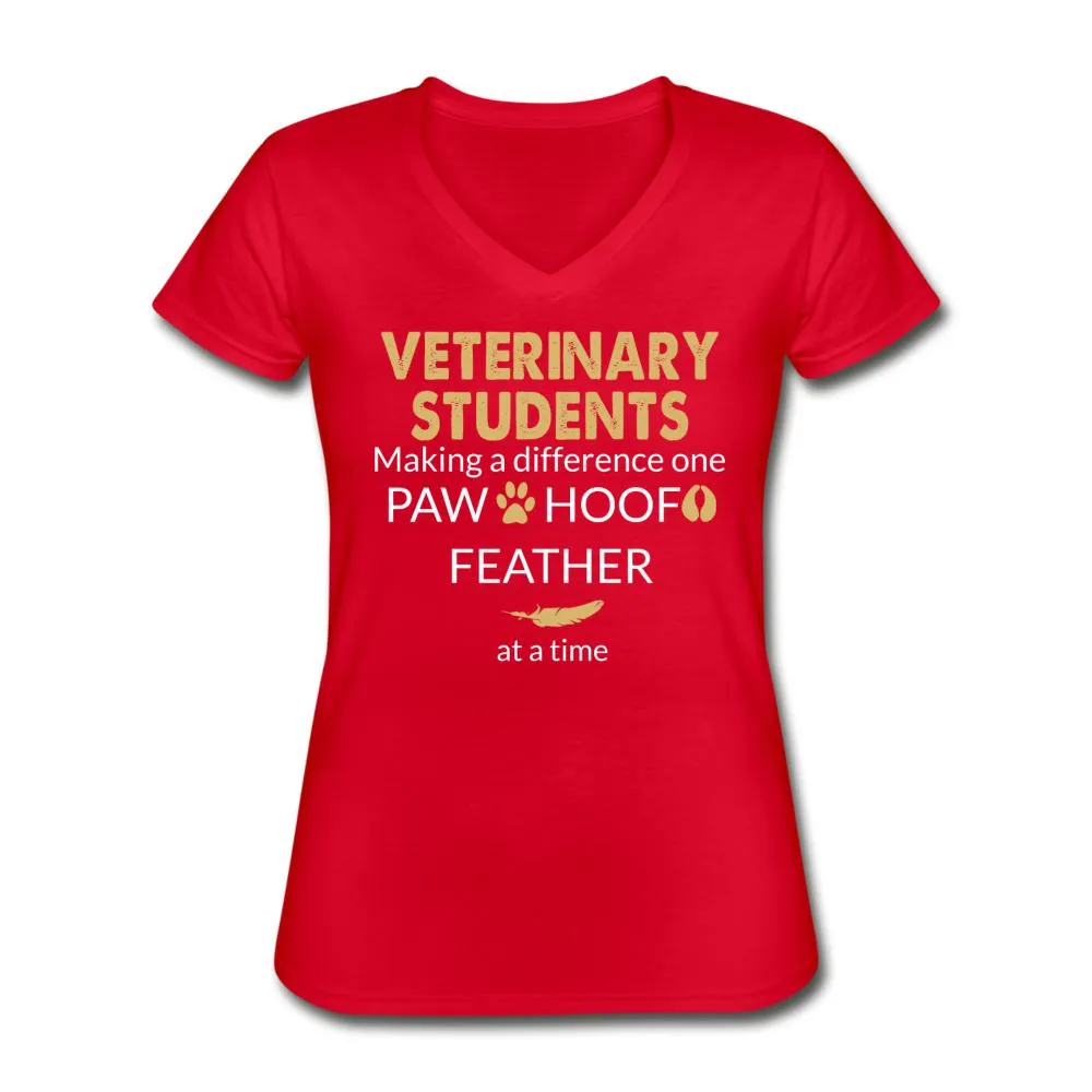 Vet Student- Making a Difference  Women's V-Neck T-Shirt
