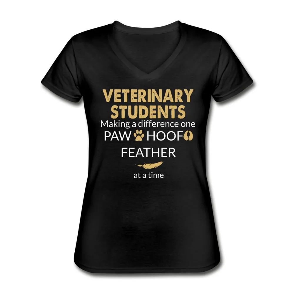 Vet Student- Making a Difference  Women's V-Neck T-Shirt