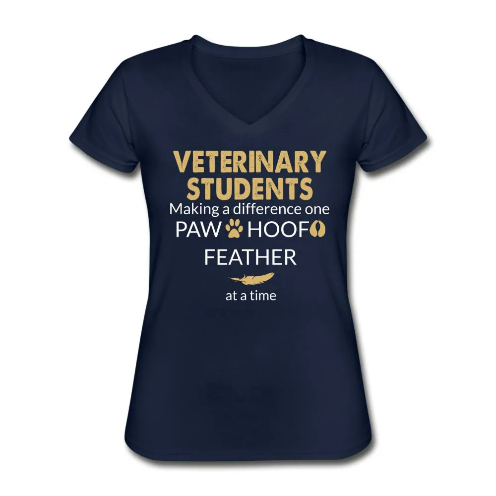 Vet Student- Making a Difference  Women's V-Neck T-Shirt